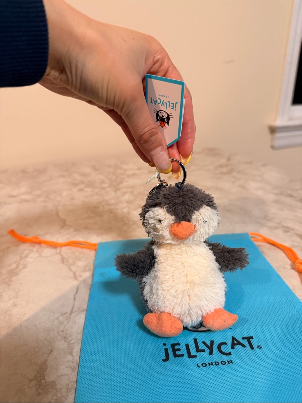 Jellycat peanut penguin bag charm new with tags